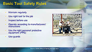 OSHA Construction:  Hand and Power Tool Safety